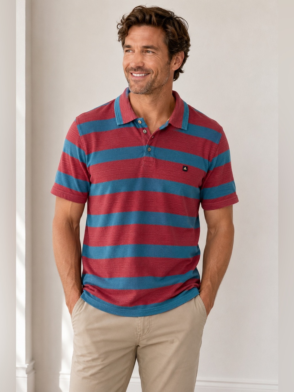 The North Face Polo Shirt Mens Large Striped‎ Gorpcore Casual Outdoor Classic